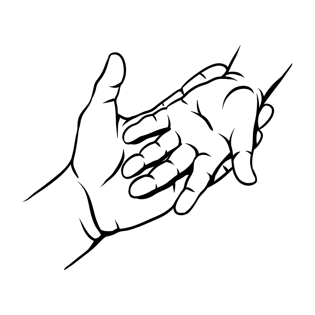 Feedback - Das Bild zeigt eine Grafik von zwei Händen, die einander entgegengestreckt sind.